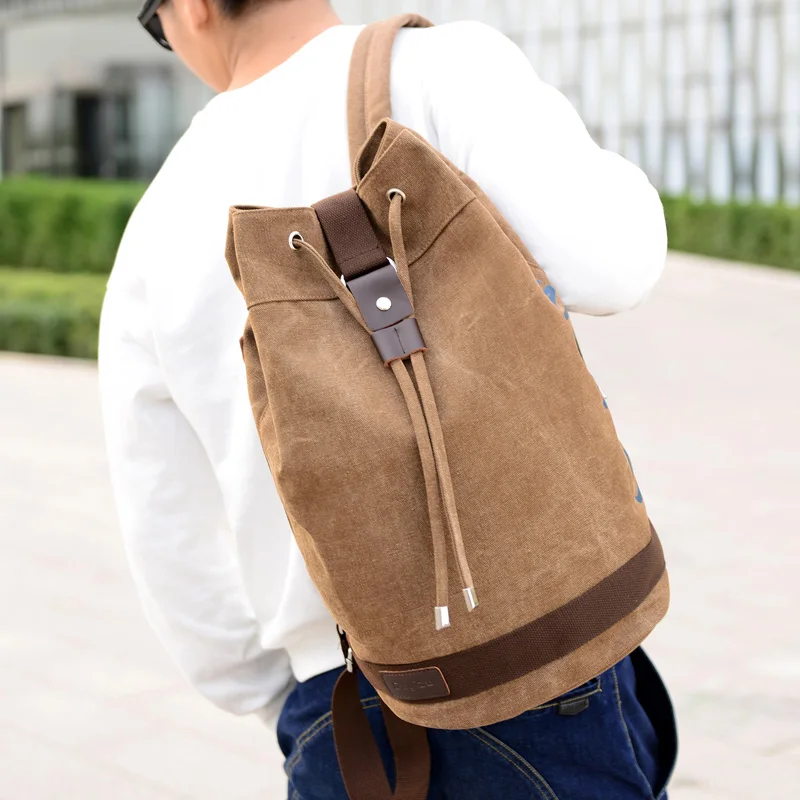 Модный Коричневый мужской рюкзак для ноутбука Холщовый винтажный Рюкзак Mochila