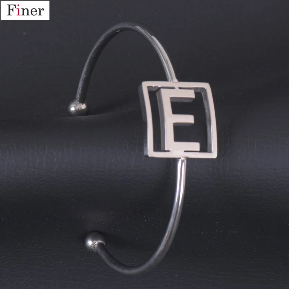 

New Aarrive E Letter Bracelet Stainless Steel Silver Color Name Bangle