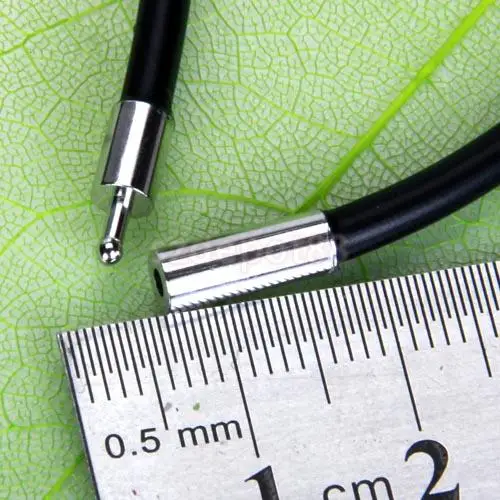 Ожерелье из черного резинового шнура 3 мм с застежкой нержавеющей стали-14 дюймов |