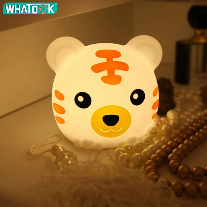 3D милый тигр Светодиодные ночные светильники сенсорный сенсор детский подарок