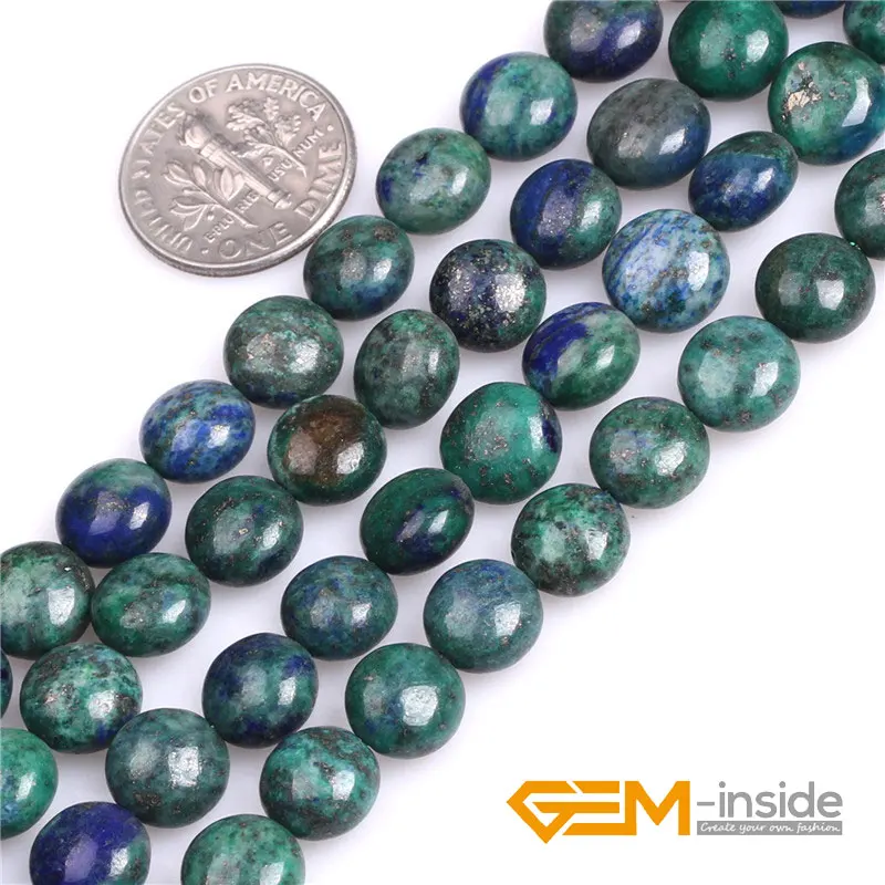 

Coin Shape Malachite Azurite Beads Dyed Color Selectable: 8mm 10mm DIY Beads For Jewelry Making Strand 15" Free Shipping