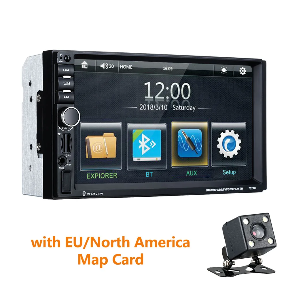 7 &quotсенсорный экран 7021G Автомобильный Bluetooth MP5 плеер GPS навигация поддержка TF USB AUX