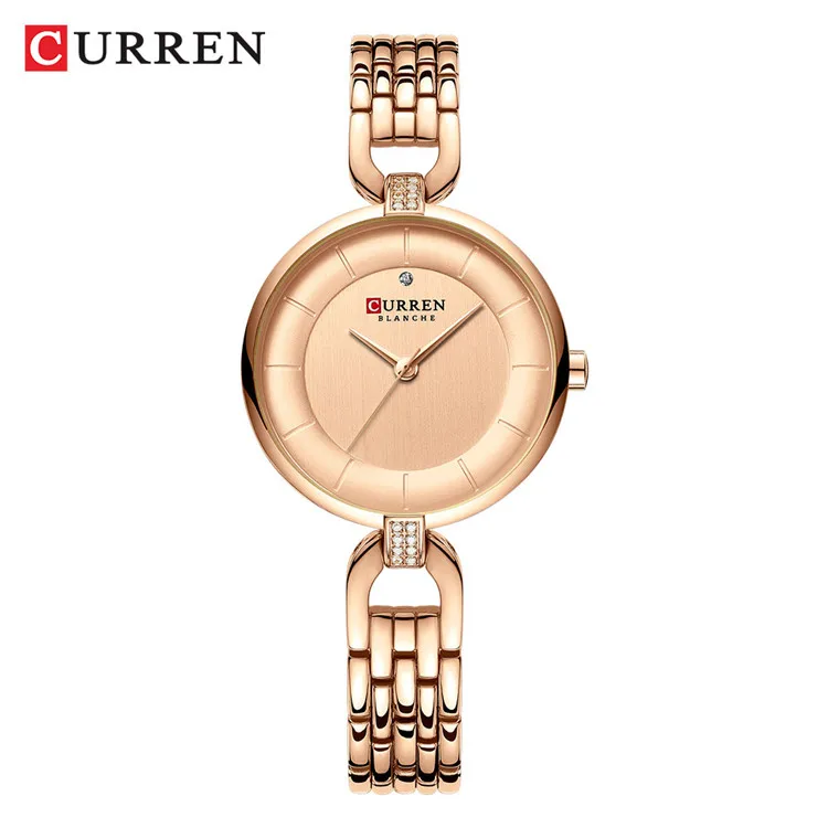 Rose Новинка CURREN женские часы люксовый бренд модные повседневные женские кварцевые наручные часы розовое золото из нержавеющей стали Сетчатое платье часы для девочки - Цвет: Rose