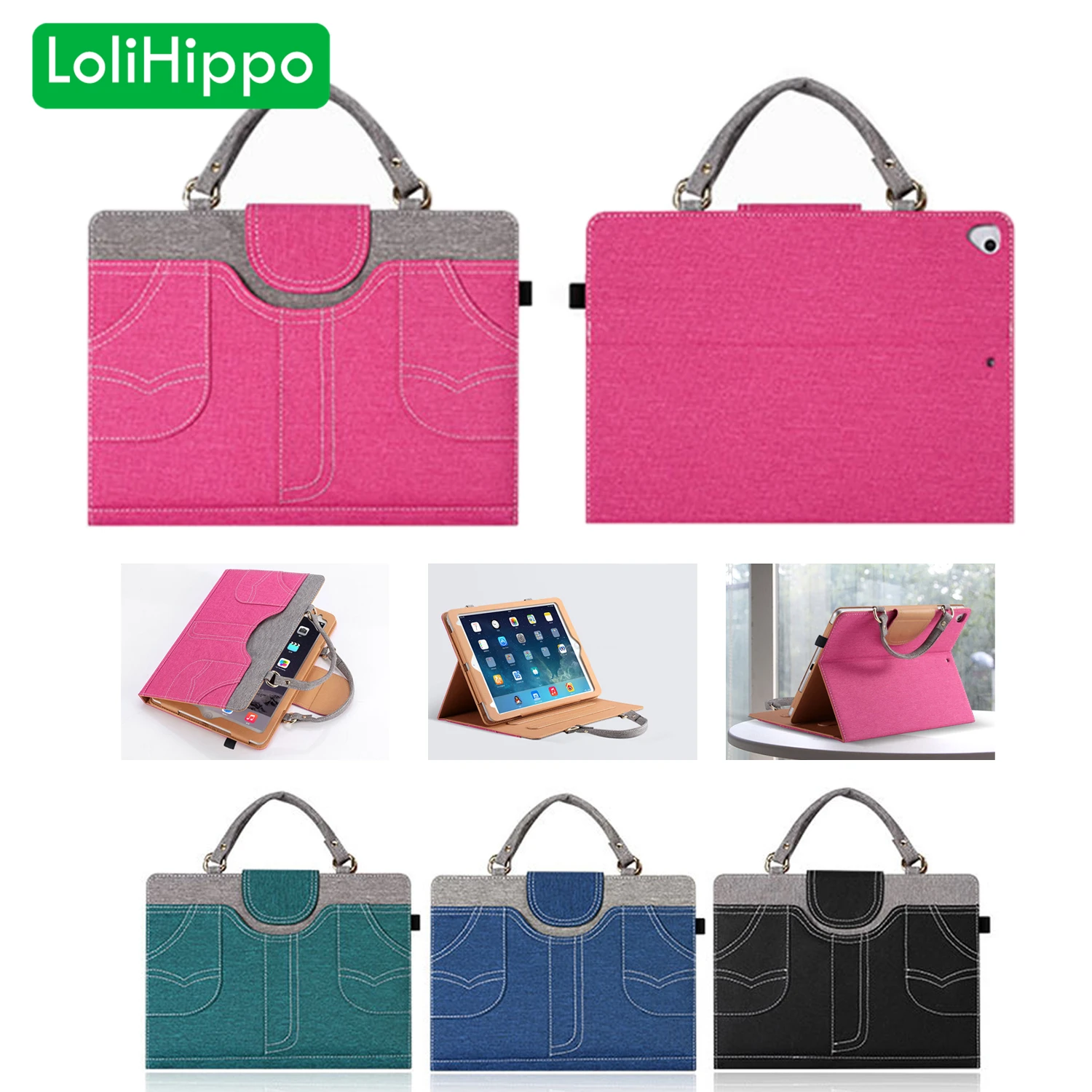 LoliHippo лоскутный нейлоновый чехол для планшета с цепочка ручки iPad 7 9 дюймов Mini 1 2 3 4