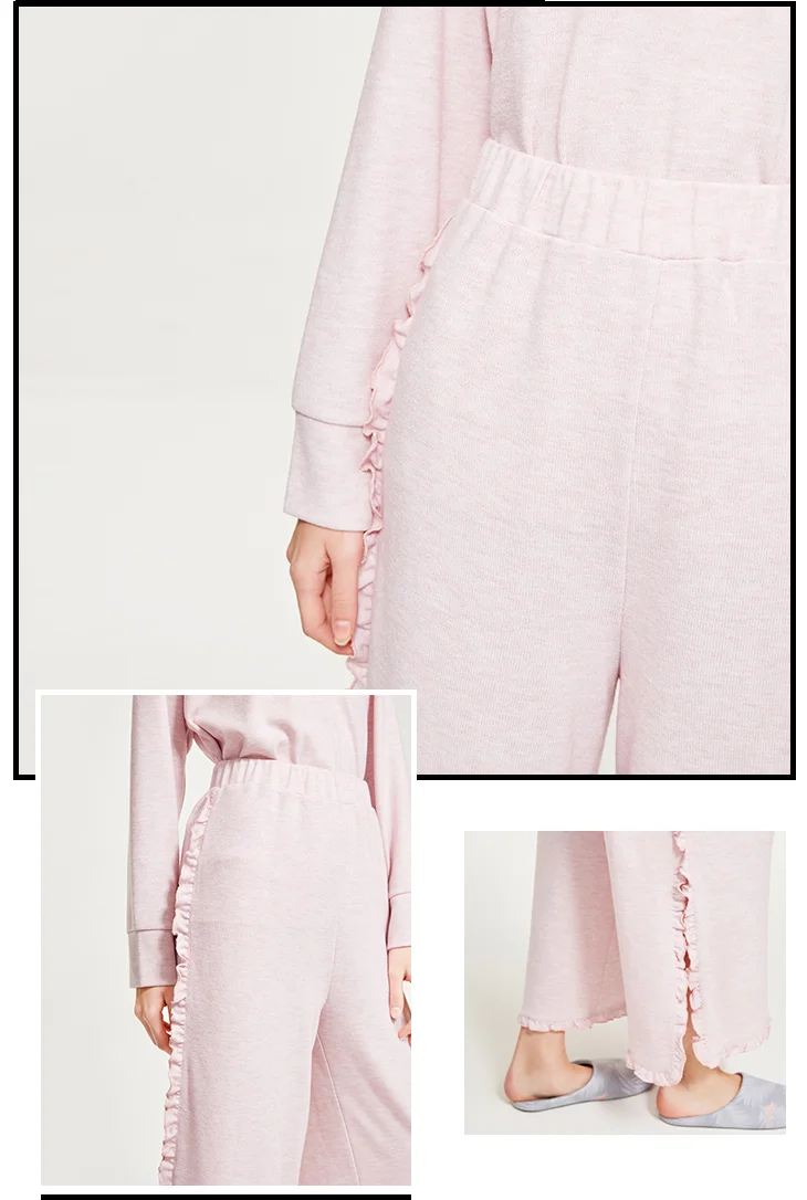 Vero Moda Женские Широкие трикотажные свободные брюки с оборками | 3181R2504