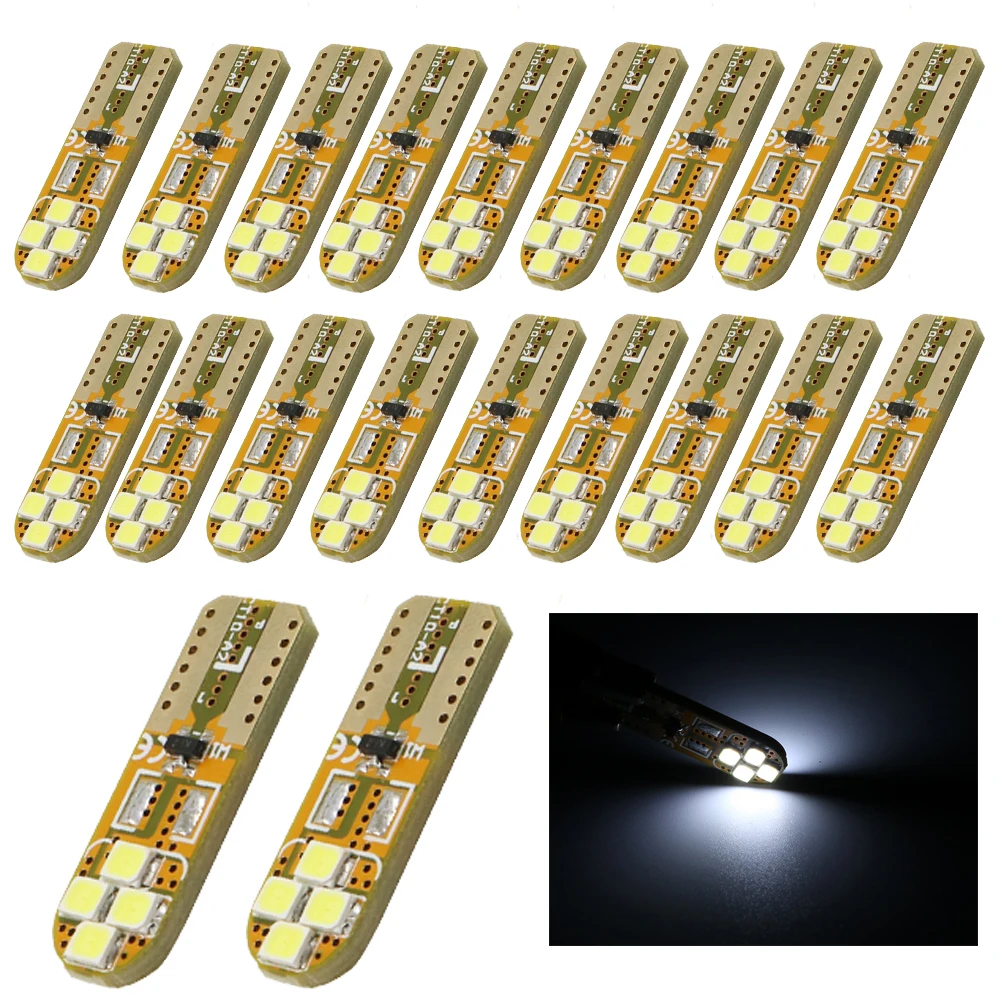 YSY 20 шт. T10 168 194 501 w5w 8smd 2835 led Canbus без ошибок автомобильный зазор лампа для заднего