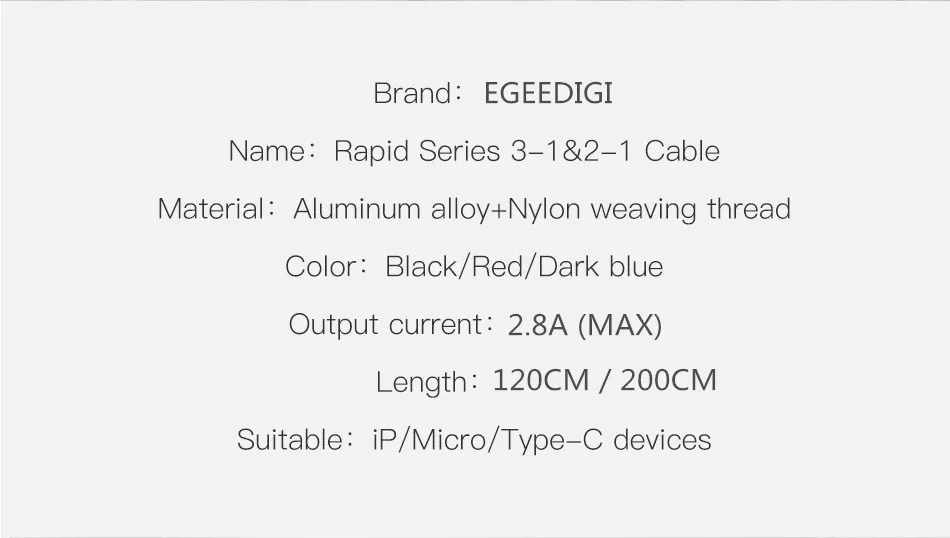 200cm All In One For Lightning 8Pin Micro USB Type C Data Cord Fast Charging 2M USB Cable For iPhone7 8 Xs Xiaomi Huawei Samsung