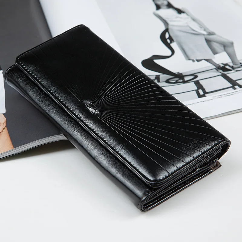Хорошее качество Разделение кожа женщины кошелек модные бренды Кошелек Длинные