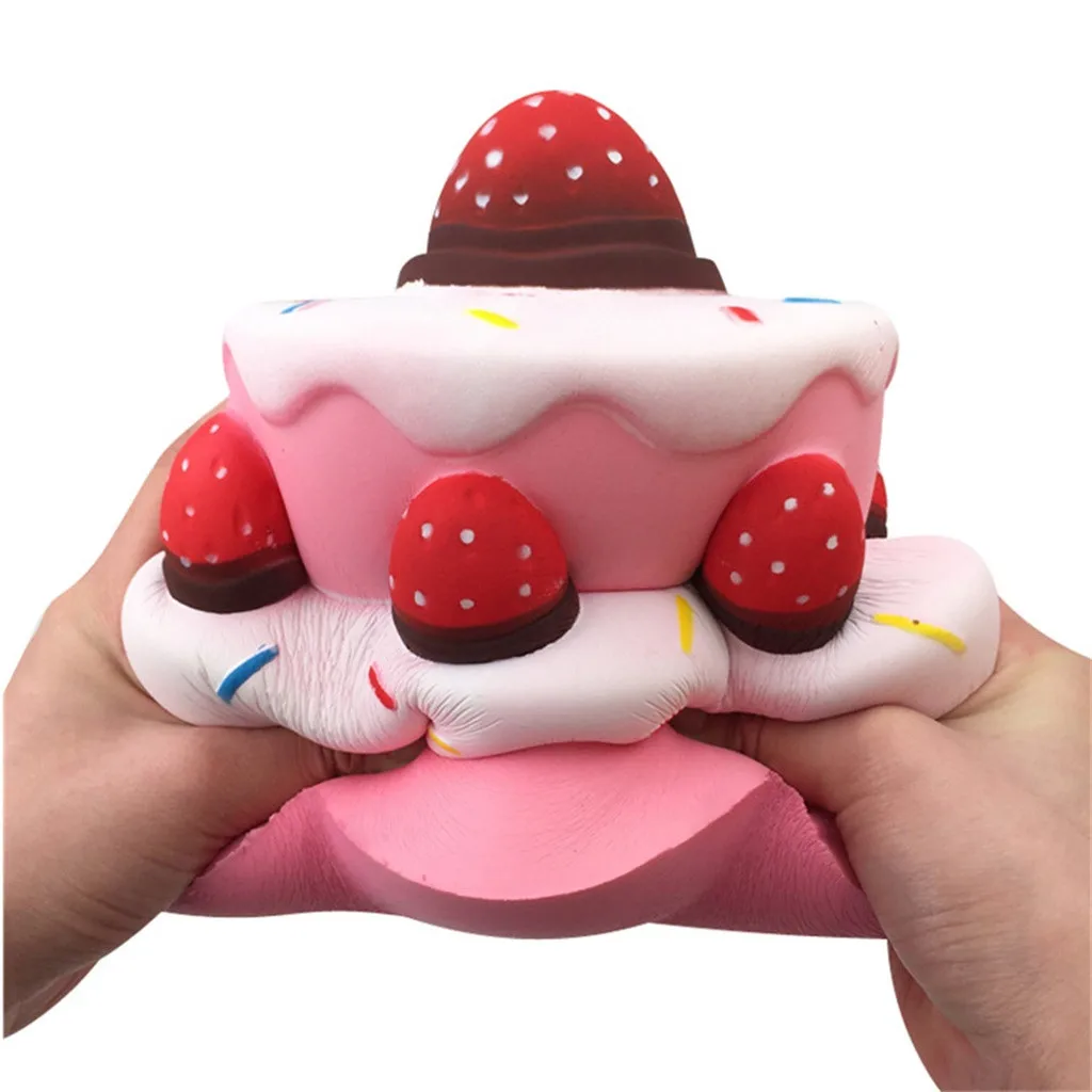 Сквиши Kawaii супер клубничный торт игрушка медленно Восстанавливающий форму крем