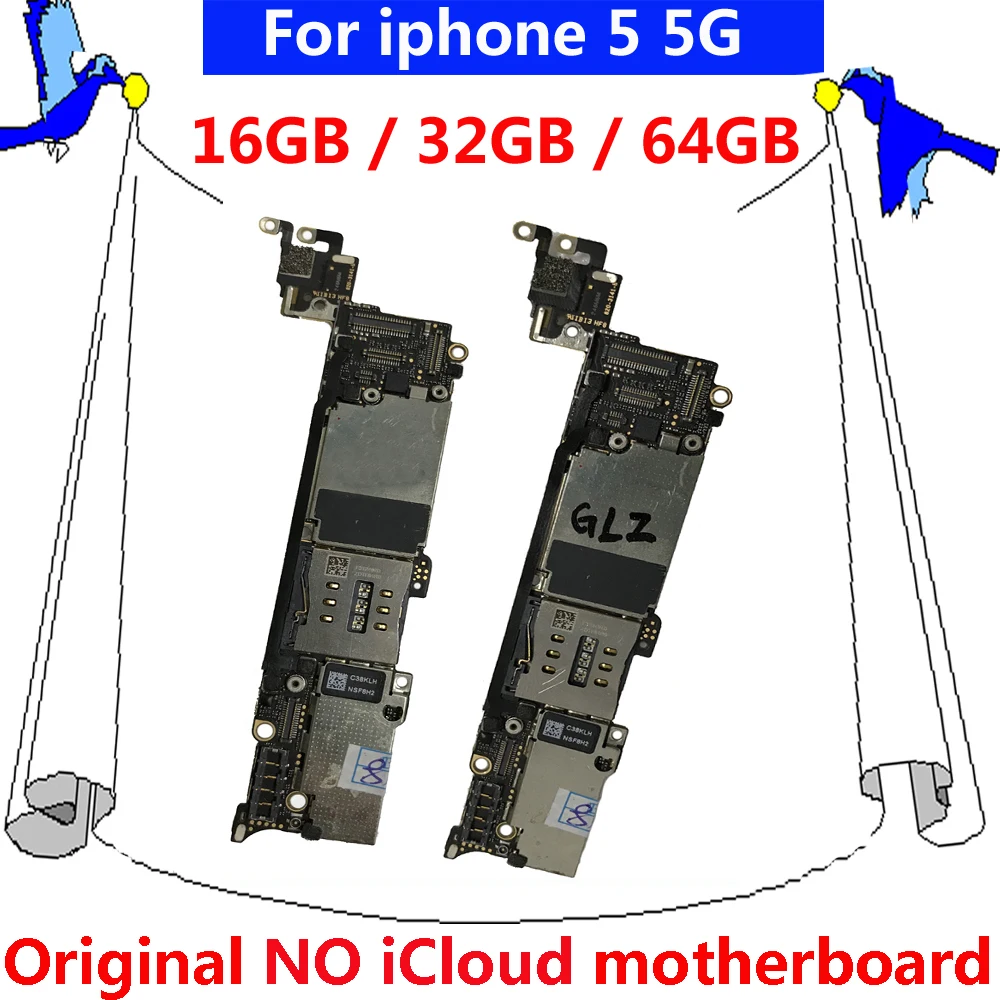 100% протестированная оригинальная материнская плата для iphone 5 5G 16GB 32GB 64GB