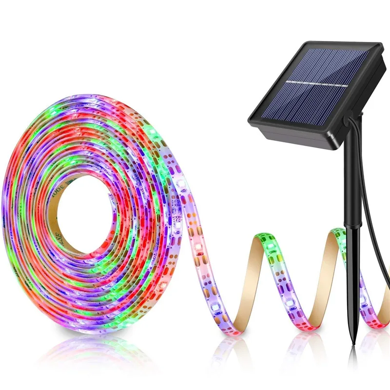 

5 м 150 светодиодный s RGB/теплый белый Солнечный светодиодный светильник 8 режимов водонепроницаемый IP67 гибкий Солнечный СВЕТОДИОДНЫЙ светильник Феи уличный садовый светильник