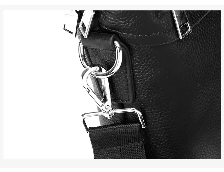 Мужской портфель из натуральной кожи на молнии, деловая сумка через плечо, кожаная двухслойная деловая сумка для ноутбука