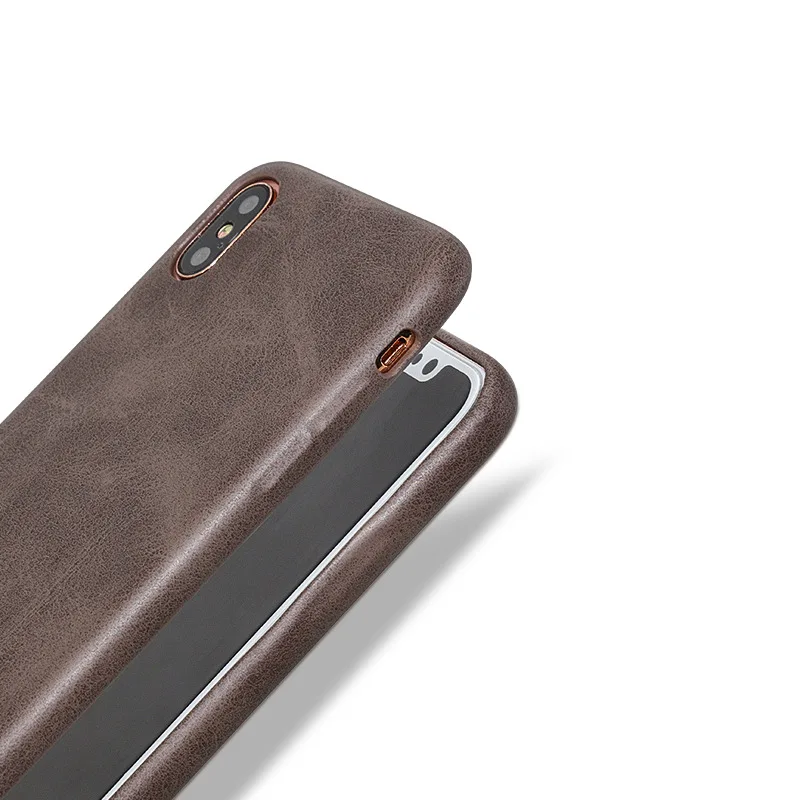 Чехол из искусственной кожи для iPhone X 6 6s 7 8 Plus чехол в стиле ретро простые чехлы