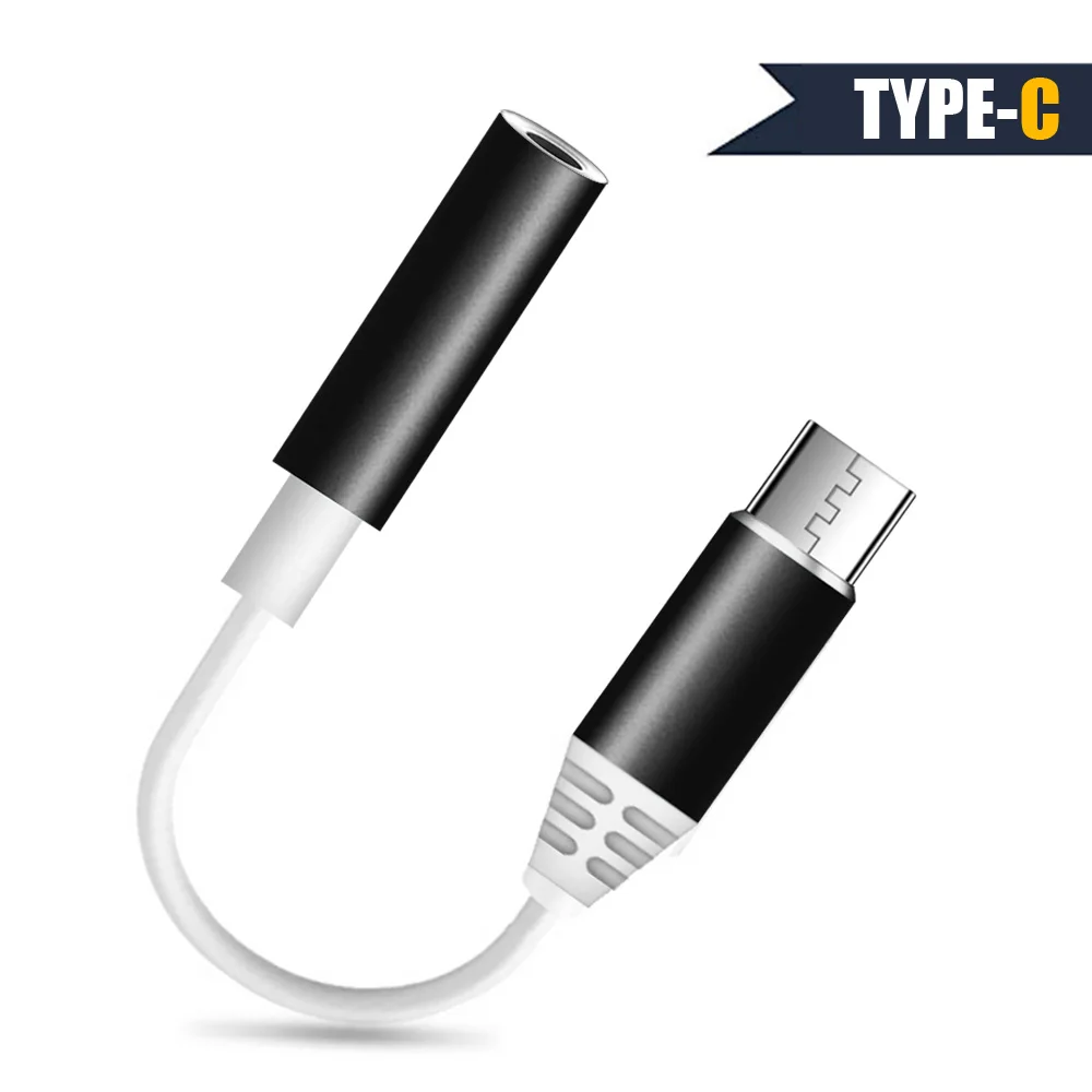 black Тип C до 3,5 мм наушники Aux Jack адаптер аудио кабель USB C для iPad Pro для Xiaomi для huawei все тип-c звонки - Цвет: black