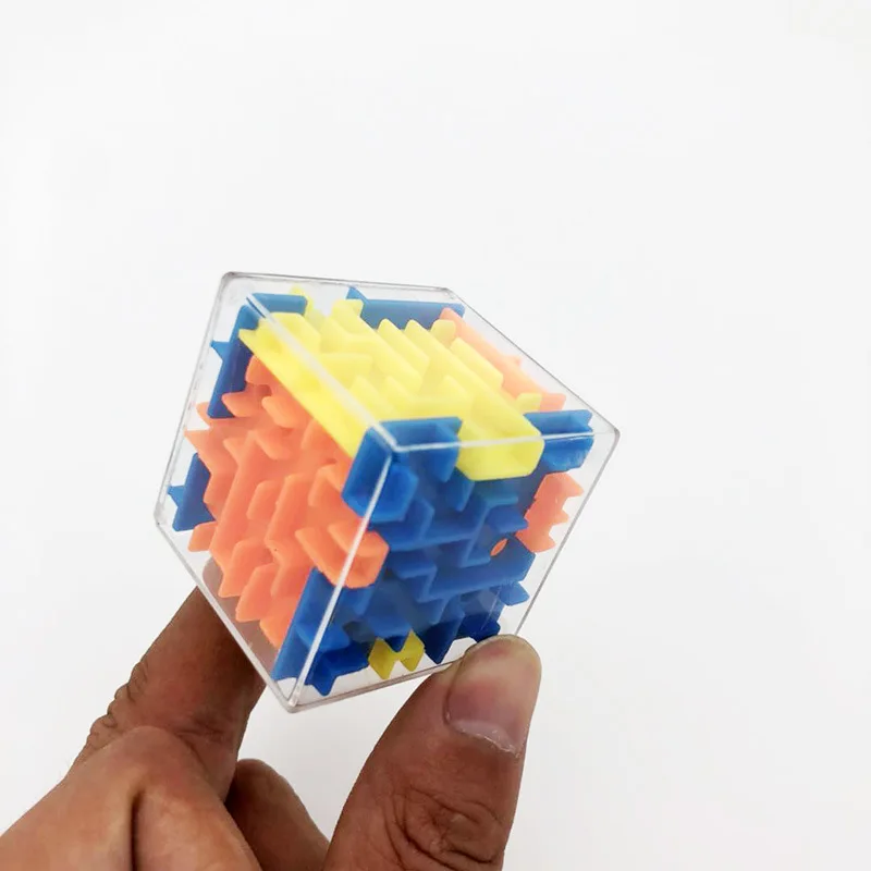 3D куб головоломка Лабиринт стальной шар игра игрушки чехол коробка забавная для