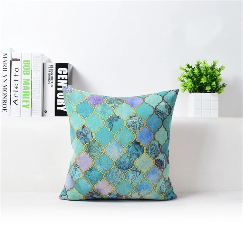 Декоративная подушка Марокканская серия мозаика диванная хлопковое постельное