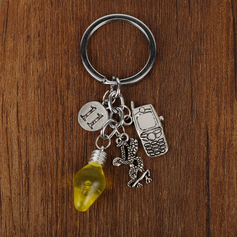 

Stranger Thing Key Chain Light Bulb Phone Alloy Keychain Accessories Pendant Key Ring Charms Keychains for Ladies