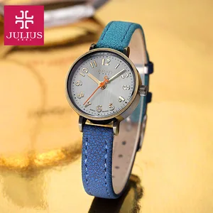 Часы Top Julius женские с кожаным ремешком, простые модные часы в стиле ретро с градиентом под платье, подарок для школьницы на день рождения без коробки, 855