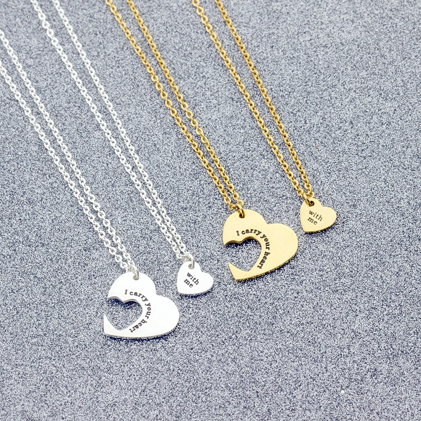 Женский комплект из колье сердца и с надписью I Carry Your Heart & Me|heart choker necklace|heart chokerchoker