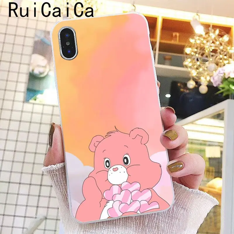 Ruicaica розовый милый мягкий силиконовый чехол для телефона с мишками радуги iPhone 8 7 6