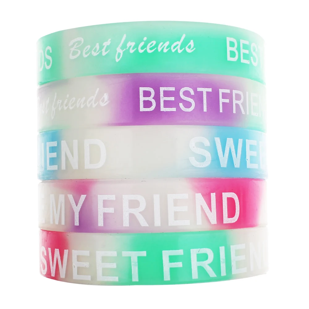 10 шт., изготовленные на заказ браслеты Best Friend, унисекс, револьверные игры, резиновые гибкие браслеты дружбы, браслеты