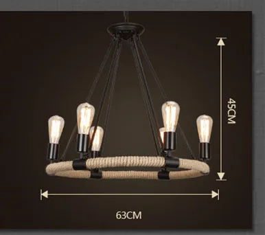 Американский Ретро подвесной светильник в стиле кантри круглой формы из