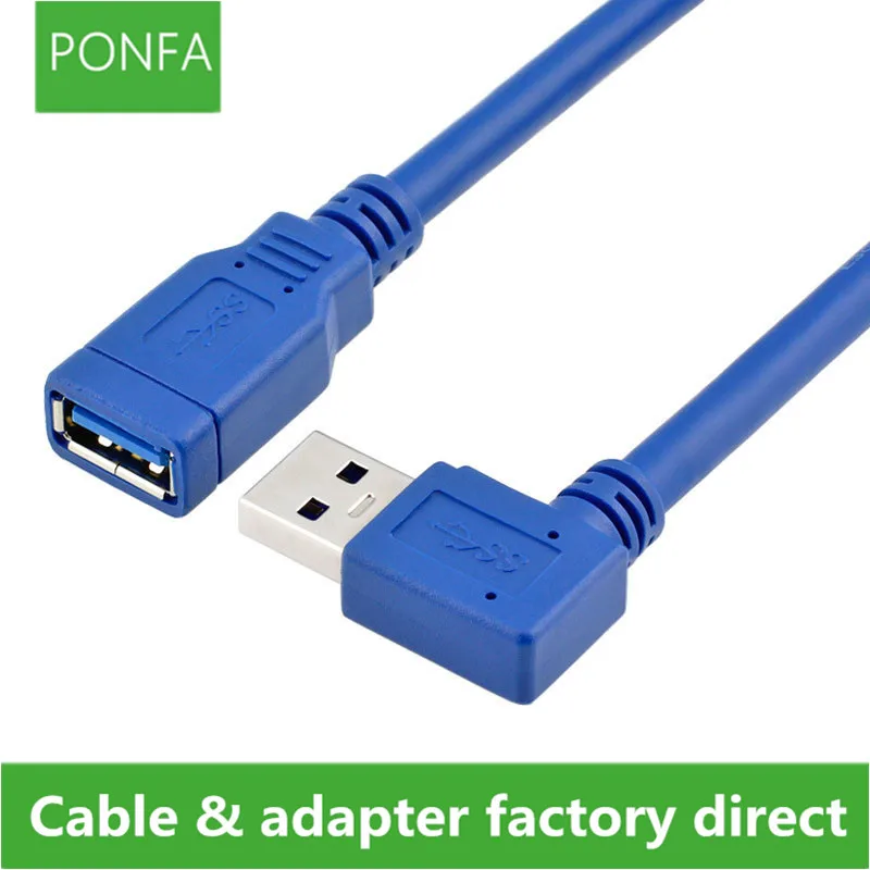 USB 3,0 правый/левый угол 90 градусов удлинитель адаптер «Папа-мама» шнур USB кабели 30 см