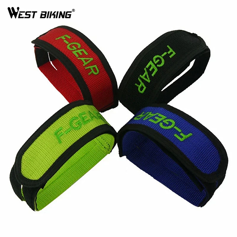WEST BIKING, 2 шт., практичный велосипедный ремень для педалей с фиксированной передачей, двойной волшебный ленточный зажим, ремешок на палец, Прочный чехол для велосипедных педалей
