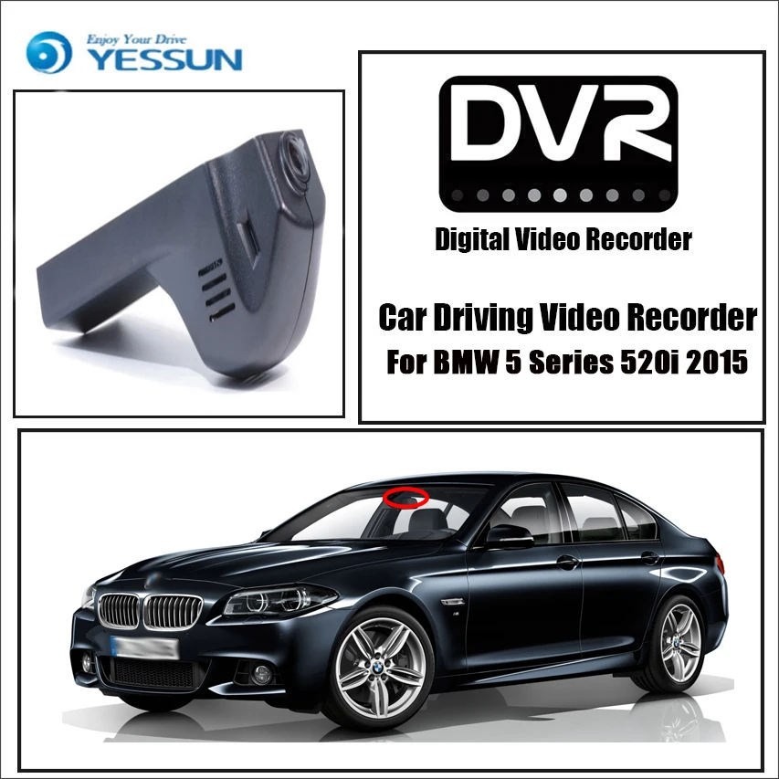 YESSUN для BMW 5 F10 520i 2014 ~ 2017 Автомобильный видеорегистратор Мини Wi Fi камера Full HD 1080P