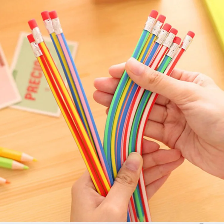 Pencil Colorful Magic Bendy Flexible Soft With Eraser Stationery Student Colored Pencils School Office Supplies Tricks 1Pc | Канцтовары