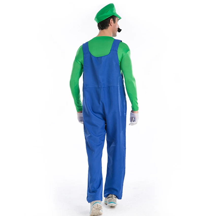 Мужской интересный костюм игра для взрослых Братья Марио водопроводчик ролевые