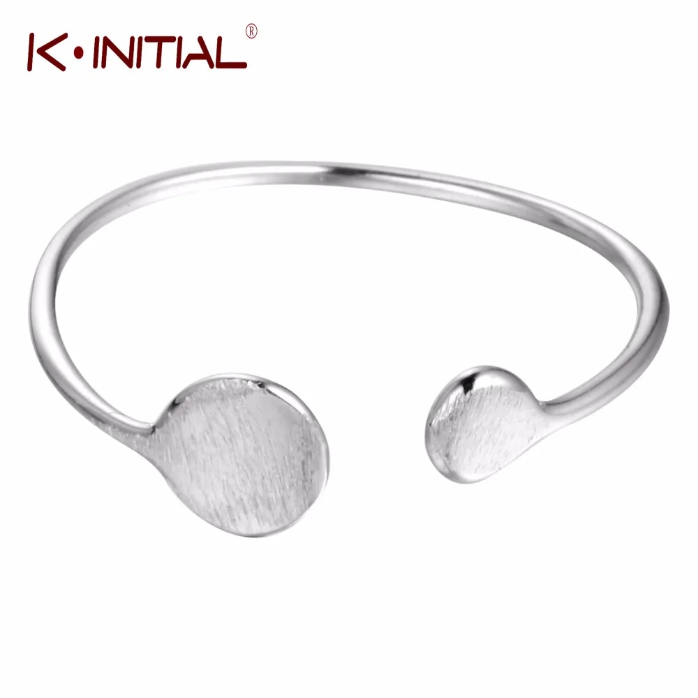 Kinitial посеребренное круглое кольцо для женщин оптовая продажа модные ювелирные