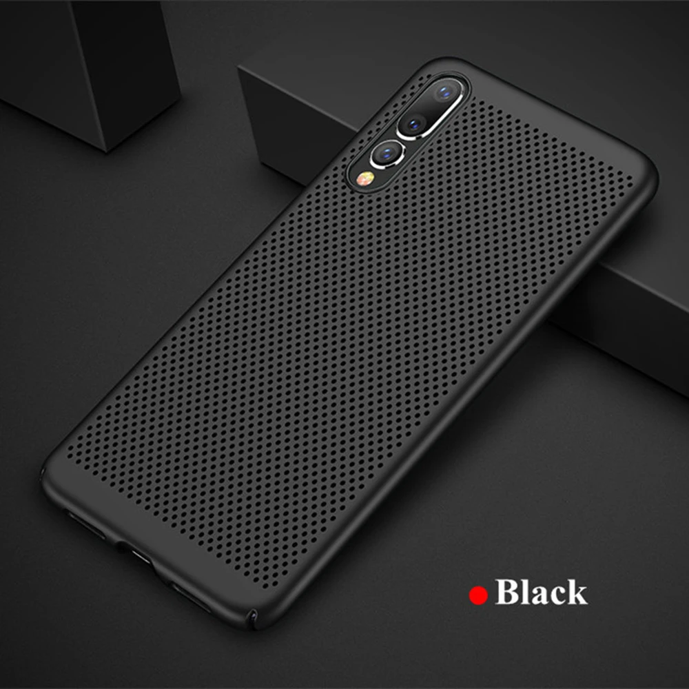 Black Теплоотвод чехол для huawei P30 Pro P20 Lite P10 Plus Жесткий ПК полый чехол s для huawei mate 20X10 чехол для телефона Роскошный чехол - Цвет: Black