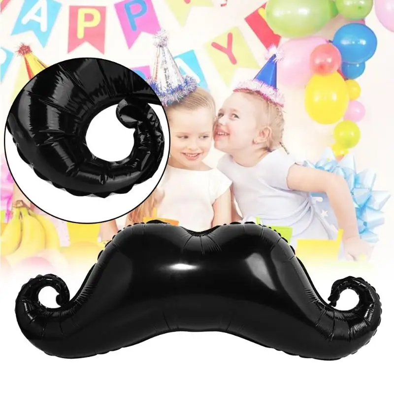 10pcs Mustache Balloon Little Man 1st Birthday Curly Moustache 42inch Foil Bachelor Party Decor for Boy Baby Shower | Дом и сад