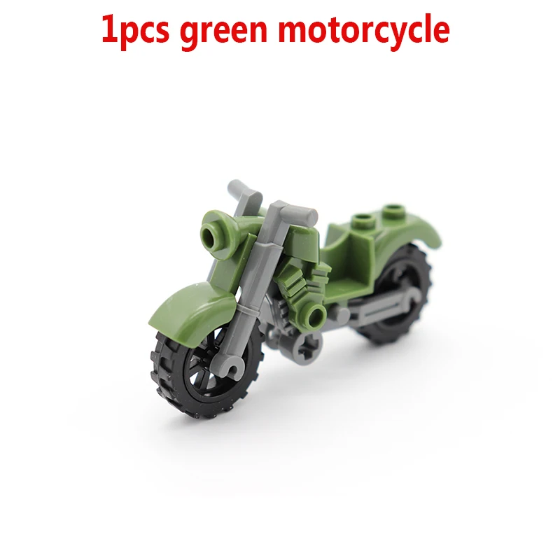 Спецназ коммандер, пистолет, Военный Набор оружия, строительные блоки, части, совместимые WW2, солдат, фигурки, игрушки для детей - Цвет: 1pcs motorcycle 01