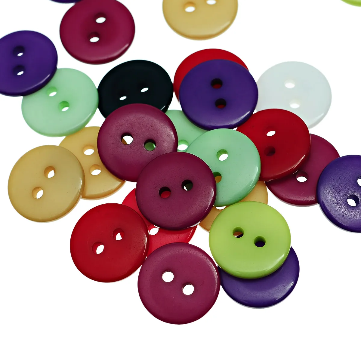 Resin Sewing Buttons Scrapbooking Round 2 Holes Mixed 12.5mm( 4/8&quot) 200PCs new | Дом и сад