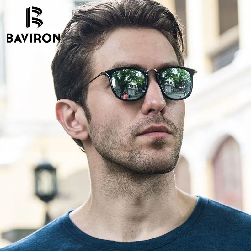 BAVIRON, Новое поступление, пластинчатые солнцезащитные очки, унисекс, ручная работа, Ретро стиль, солнцезащитные очки, гладкие, ацетатные, поляризационные очки, популярные очки 2446