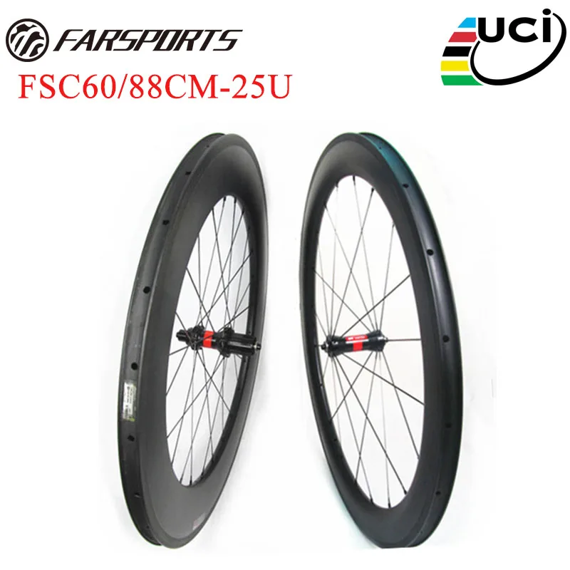 Far Sports Road carbon wheelsets 60 мм 88 мм Глубокая клинчерная покрышка диски высокая TG Тормозная дорожка DT 240 ступица 36 трещет обновленная бесплатно