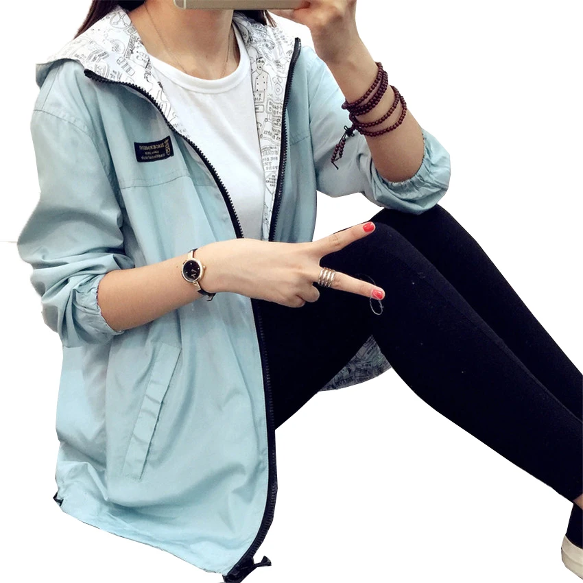 2017 весенне осенние женские толстовки с капюшоном двойным пальто повседневные