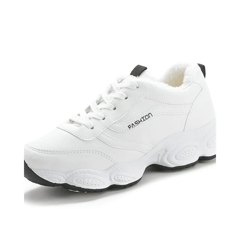 Женские белые сникерсы новая модная зимняя женская повседневная обувь на