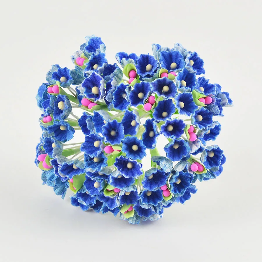 Маленькие бумажные цветы букеты мини разноцветные для скрапбукинга 1 букет|flower of