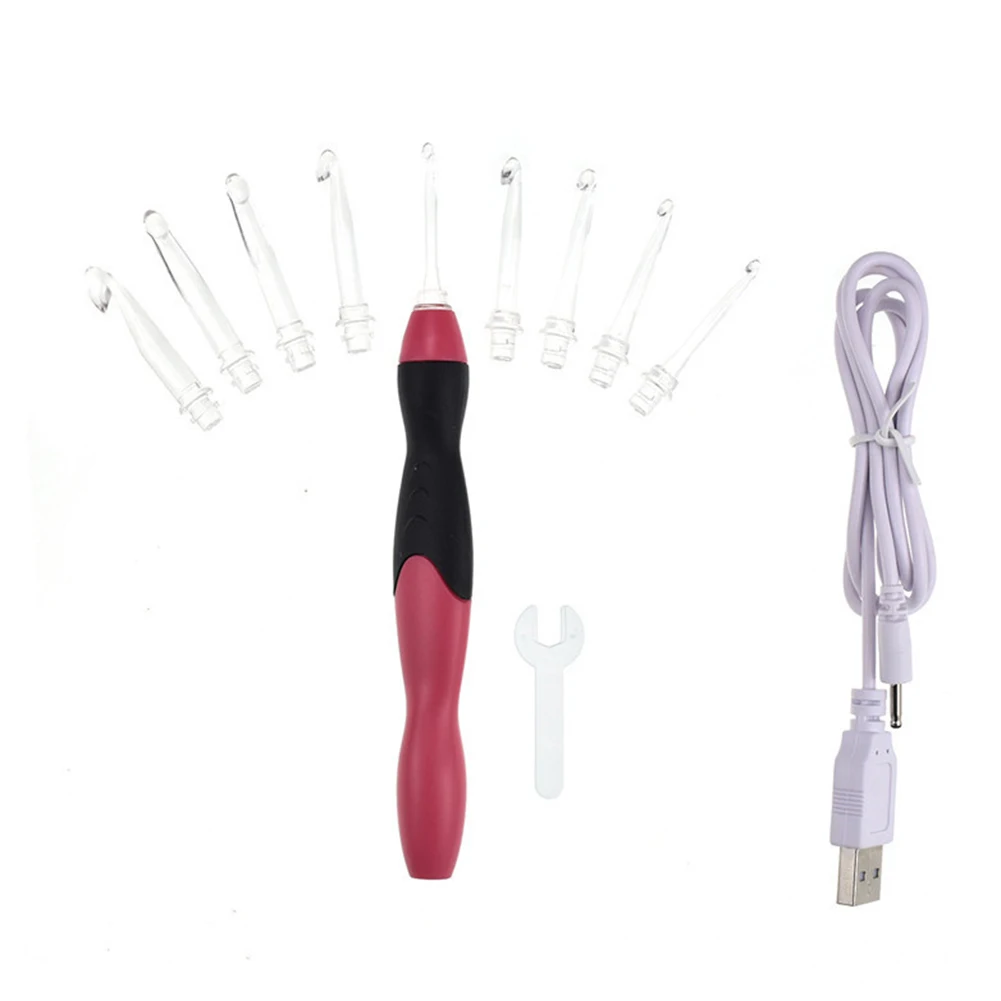 Вязальные спицы Набор крючком для дома с ножницами usb зарядка практичный