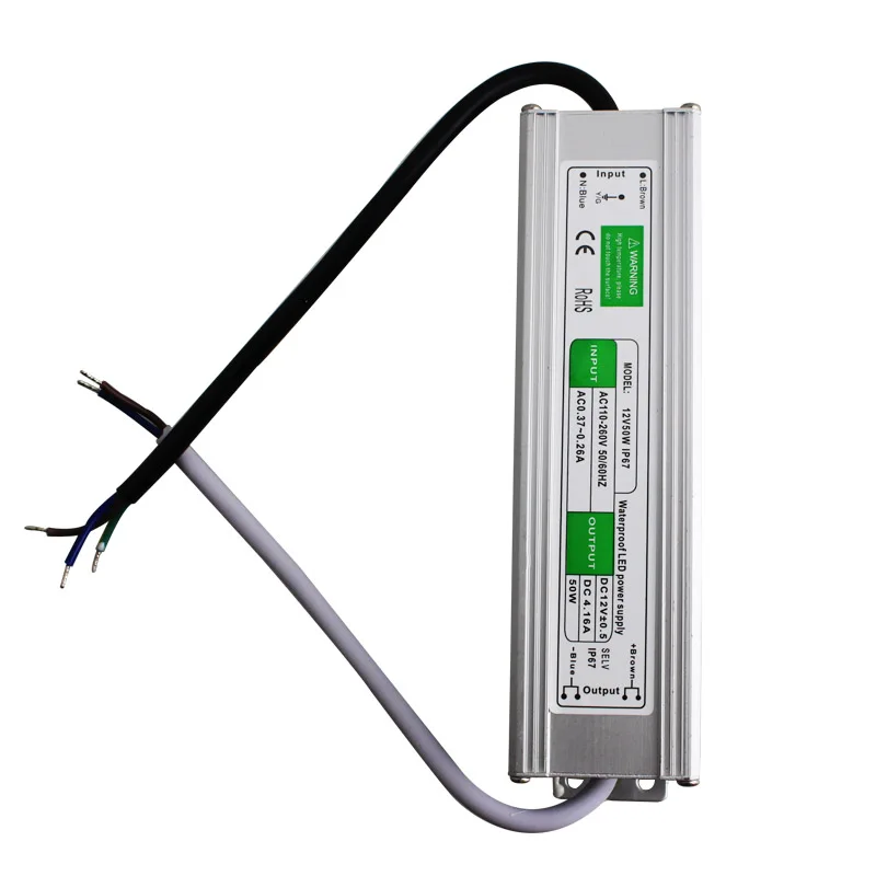 Бесплатная доставка 5 шт./лот 50 Вт источник питания для светодиодной ленты AC110-260V