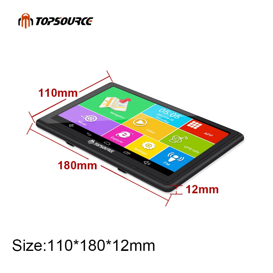 TOPSOURCE 7 &quotHD Автомобильный автомобиль GPS навигатор mtk 800 МГц 8 ГБ gps для
