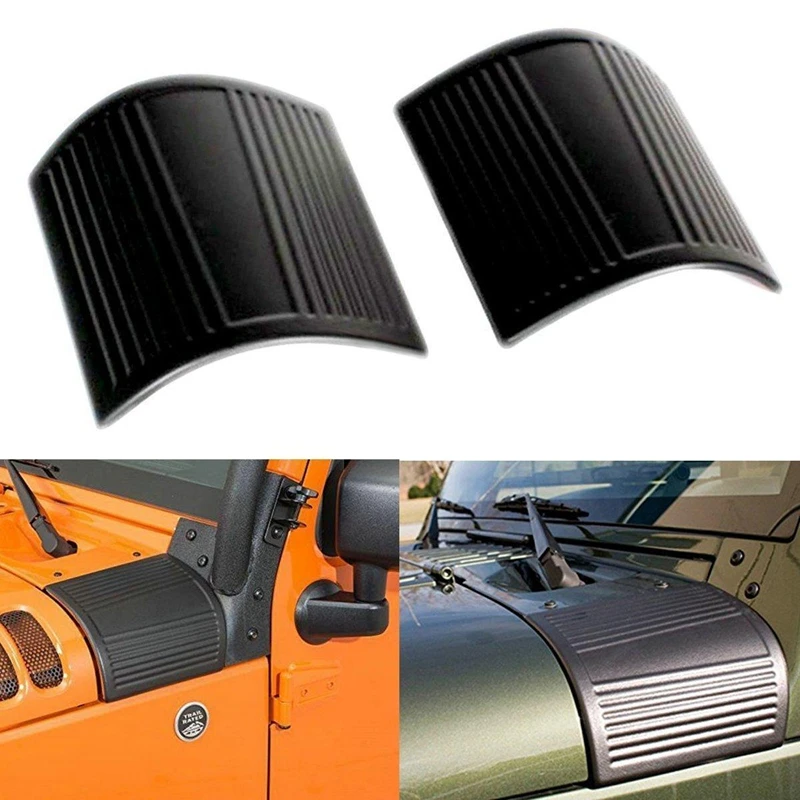 

2pcs Black ABS Car Cowl Body Armor Decoration Protection Scratch-resistant Sticker for Jeep Wrangler JK Unlimited 2007-2015