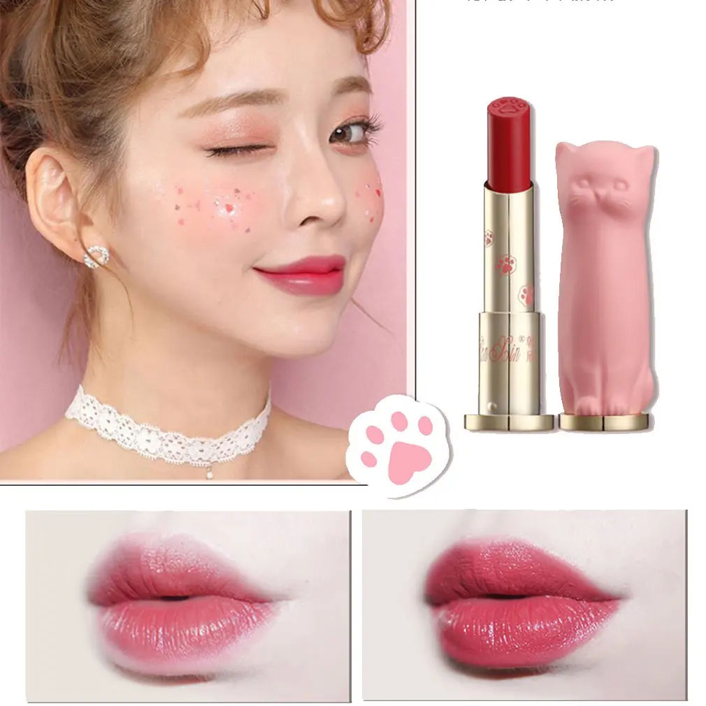 Набор помад 3 цветов восхитительная губная помада с котом стойкие увлажняющие