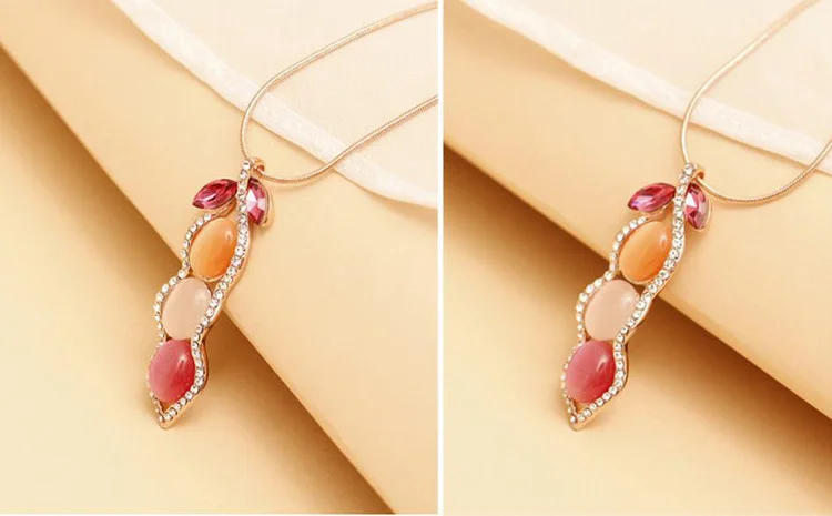 Free Shipping TOP Sales High Quality Austrian crystal Sparkling Opal Necklace for women best gift jewelry 0019 | Украшения и