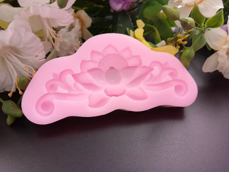 3D цветок лотоса Формы Силиконовые Торт помадка плесень Кухня выпечки шоколадный фондан Кружево формы свадебные украшения торта Инструменты f295