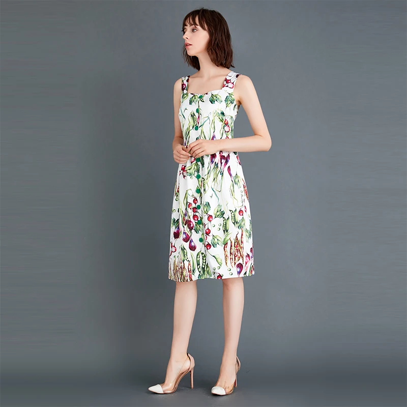 Новое Осеннее красивое платье на бретельках с принтом высокое качество хит