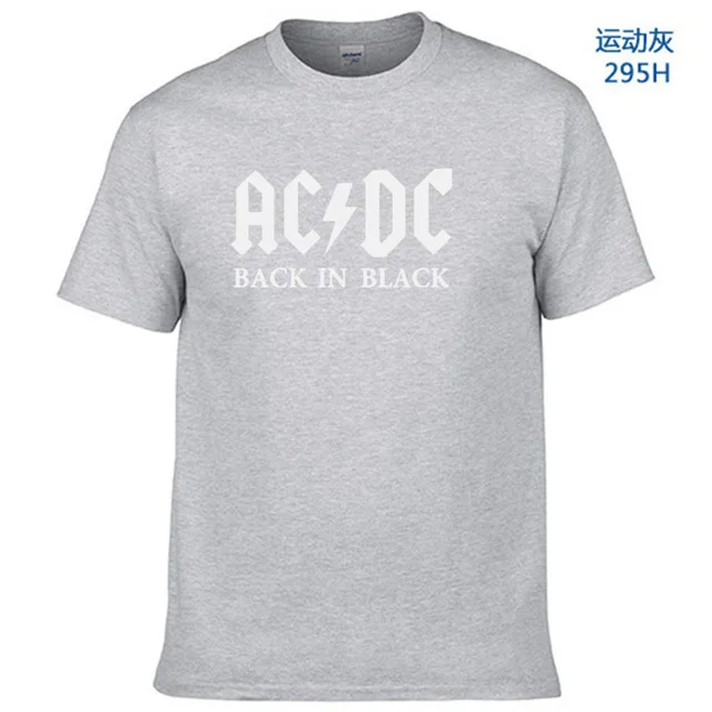 Light Grey-W Новинка, Camisetas, AC/DC, рок-группа, футболка, мужская, ACDC, черная, с графическим принтом, футболки, повседневная, с круглым вырезом, хип-хоп, короткий рукав, хлопок, Топ - Цвет: Light Grey-W